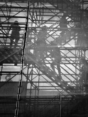 scafolding on a construction site